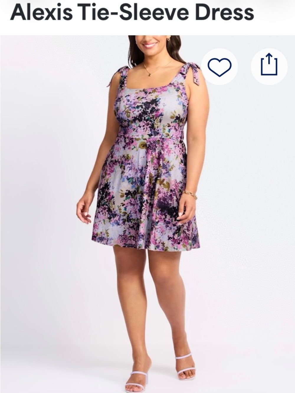 Alexis Tie-Sleeve Dress Floral  NWOT Stitch Fix Size 1X NEVER WORN